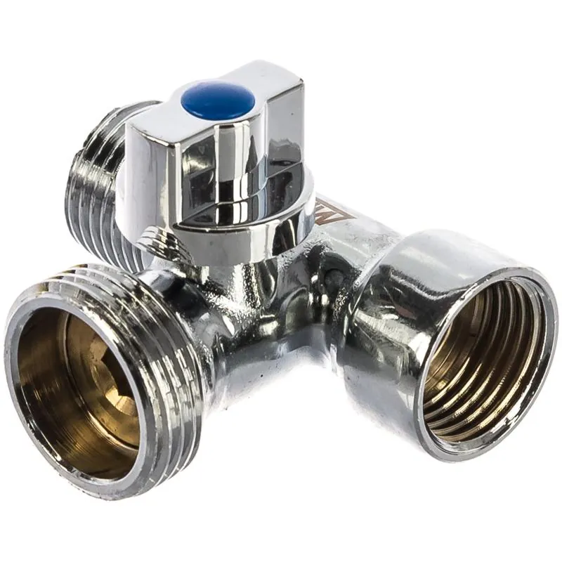 Кран для подключения бытовых приборов шаровой Ду 15х20х15 вн.-нар.-нар. STABER